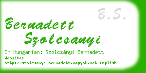 bernadett szolcsanyi business card
